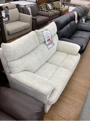 KD-39【新入荷　リサイクル品】東京インテリア　ハイバック　2シーターソファ　グレー
