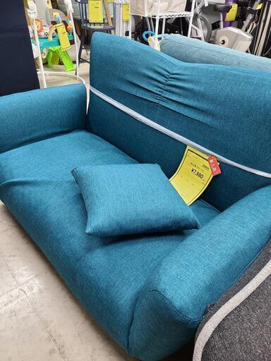 J4588　NITORI　ニトリ　カジュアルソファ　NクラウンTBL　ターコイズブルー　クリーニング済　【リユースのサカイ柏店】　参考価格　27,190円