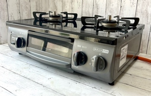 お引取り限定 美品 18年製 リンナイ LPガス用コンロ 2口ガステーブル RTE564BKR プロパン