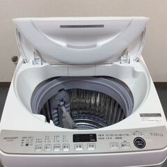 （8/25受渡済）JT8555【SHARP/シャープ 7.0㎏洗濯機】美品 2020年製 ES-GE7F 家電 洗濯 簡易乾燥付