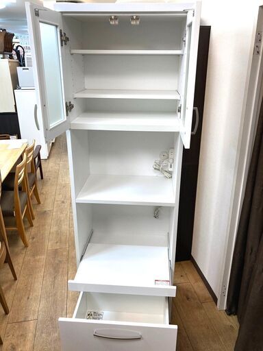 【ナナ】キッチンボード ニトリ レンジボード 食器棚 幅60cm ニトリ 幅60cm 見た目すっきり 板戸レンジボード (幅60cmcm WW