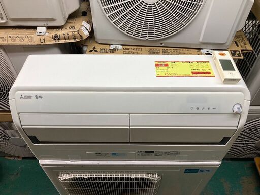 K05248　三菱　2017年製　中古エアコン　主に18畳用　冷房能力　5.6KW ／ 暖房能力　6.7KW