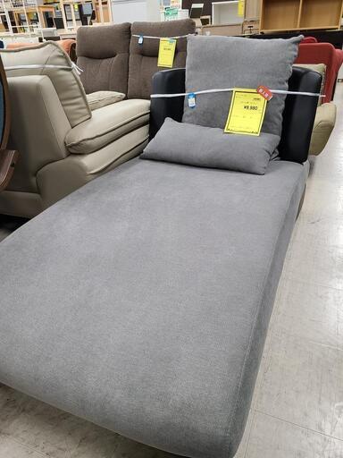 J4593　NITORI　ニトリ　布張りカウチソファ　ポーション2KD GY　グレー　クリーニング済　【リユースのサカイ柏店】　参考価格54,900円