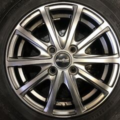 【DUNLOP WM01 155/65R14】スタッドレス【MANARAY SPORT EuroSpeed 14インチ 4本 4.5J4HPCD100+45】バリ溝 N-BOX スペーシア等　(VTJ837)