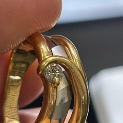 【ネット決済】k18ダイヤモンド指輪！プラチナとゴールドコンビ！