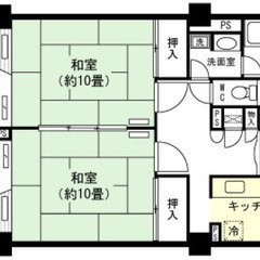 温泉大浴場付リゾートマンション　２Ｋ（和室１０畳２部屋）　…