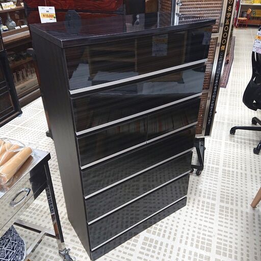 チェスト 6段 ブラック 収納家具