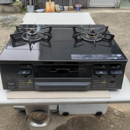 格安美品！　リンナイ　都市ガス用ガスコンロ　二口コンロ　タイマー　ロック機能付き　KG66VGR　2018年式　12A/13A