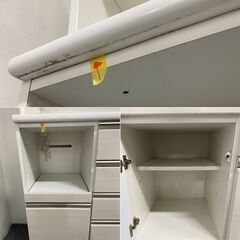 ニトリ/NITORI キッチンボード Nポスティア120KB ハイグロス ソフトクローズ  ホワイト 食器棚 中古家具 店頭引取歓迎 R8147