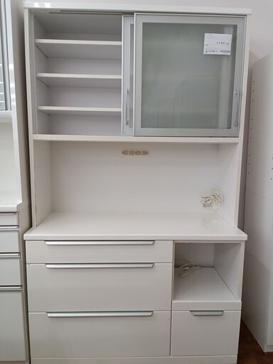 ★ジモティ割あり★  レンジボード ホワイト H200×D52×W121 クリーニング済み MT1034