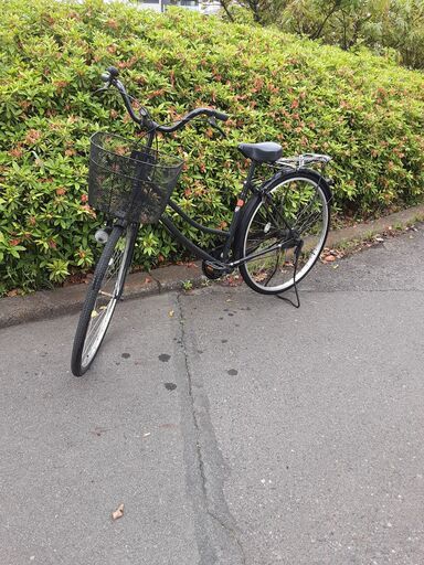 リサイクルショップどりーむ天保山店　No1128　自転車　黒　カギ付き　LEDオートライト付き　カゴ付　状態良好　２７インチ リサイクルショップどりーむ天保山店 No1128 自転車 黒 カギ付き LED