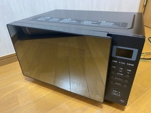 2022年製シロカ ミラーガラス 電子レンジ 18L SX-18D132(K)［高出力900W 低出力100W/コンパクト/解凍/インバーター制御 湿度センサー搭載 ヘルツフリー フラットテーブル 単機能レンジ 一人暮らし 新生活 ブラック 全国対応 ］(0410c)