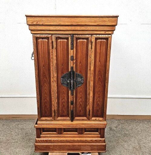 大型仏壇 彫刻 高級感 引き出し付き 仏具 供養 和風 木目柄 鳥の彫刻