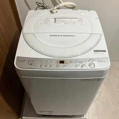 穴なし洗濯機 SHARP ES-GE6C-W