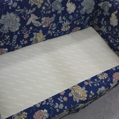 マルニ 3人掛けソファ 地中海ロイヤルシリーズ ロベールⅡ 布 青系 花柄 肘カバー付き 3Pソファ maruni 札幌 手稲