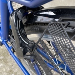 新品 自転車 ノーパンクタイヤ ブルー 6段変速 LEDオートライト