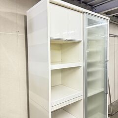 W 17095 松田家具 1枚スライドガラス扉キッチンボード ◇大阪市内・東 