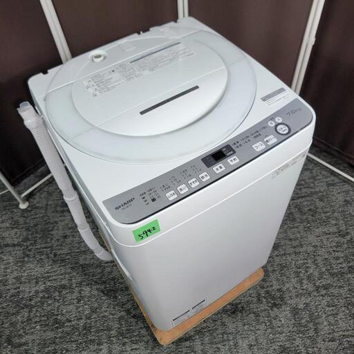 5942‼️配送設置は無料🙌‼️高年式2019年製✨SHARP 7kg 洗濯機 (もり 