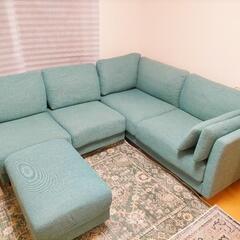 美品コーナーソファ+スツール