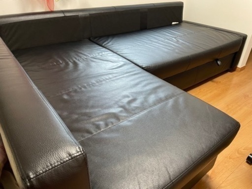 IKEAフリーヘーテン合皮レザー　ソファベッド