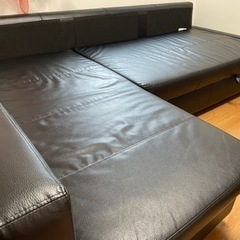 IKEAフリーヘーテン合皮レザー　ソファベッド