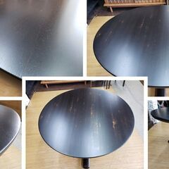 d28 美品 白川木工 リメイク品 シャビースタイル ラウンドテーブル