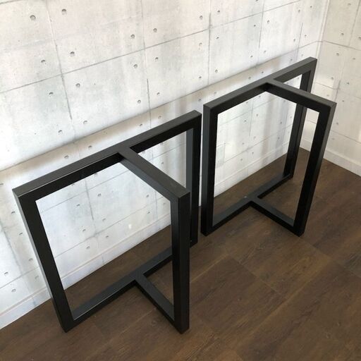 【目玉特価】箱潰れのため格安　T型アイアン脚　【2WAY 570ﾀｲﾌﾟ 40角】ブラック　2本1組