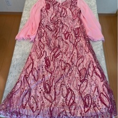 ピンク　ドレス　チョーカー付き　スパンコール　カラオケ衣装　発表...