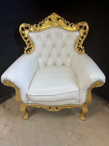 送料無料】シンフォニー 1人用ソファ アンティーク調 革張り おしゃれ