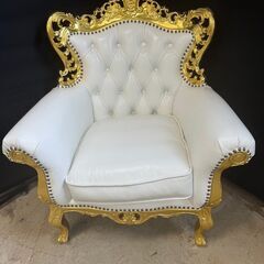 【送料無料】シンフォニー 1人用ソファ アンティーク調 革張り おしゃれ