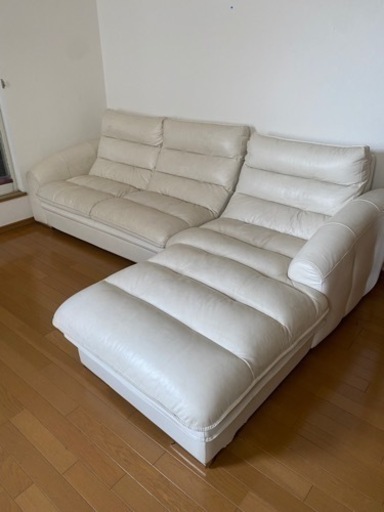 家具 本革　カウチソファ レザー　3人掛けソファ