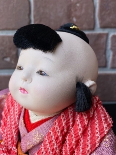 人形師 樫村瑞観 作 市松人形 2体 黒真塗敷板・紙箱付