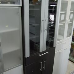 【28】木製　2ドア食器棚　キッチン収納　カップボード　ダイニン...