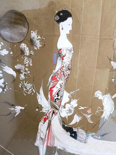 天野喜孝 【赤い糸】 リトグラフ