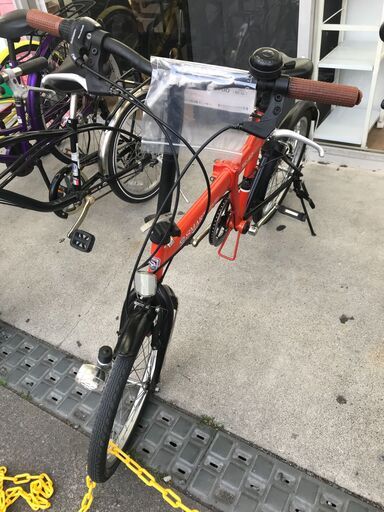 ★ジモティ割あり★  折り畳み自転車 20インチ オレンジ クリーニング済み KJ4907