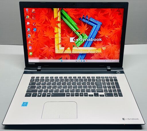 保証1ヶ月、インボイス対応、代引き発送可！大画面１７インチモニター！Windows11、PENTIUM、SSD256GB(新品)、メモリ8GB、TOSHIBA製ノートパソコン、CD,DVD,ドライブ、カメラ、Bluetooth、ACアダプター付属、東芝、ダイナブック、dynabook