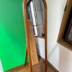 木製 スタンドミラー 鏡