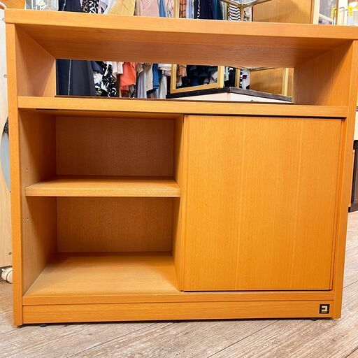 コスガ　タモ材天然木キャビネット　キャスター付 送料込み コスガ タモ材 天然木 サイドボード 0350 収納 キャビネット