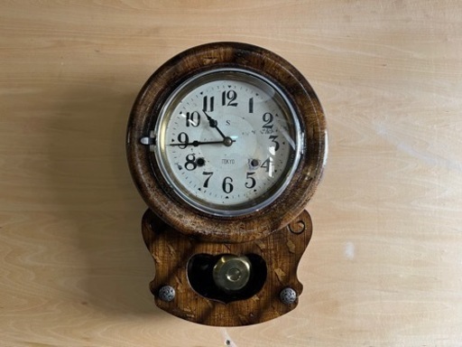 お値下げ！　大正〜昭和初期 舘本時計 掛時計 ゼンマイ式 振子 掛け時計 Standard Clock Trade S Mark レトロ アンティーク ゼンマイ巻付属 動作確認済 中古品 ③