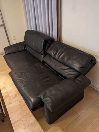 ERPOエルポ MARUNEマルネ本革2人掛けソファ　ブラック ドイツerpo(エルポ)社のMarune(マルネ) 総皮革 2人掛けソファーです