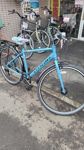 自転車 クロスバイク　キャリア付き