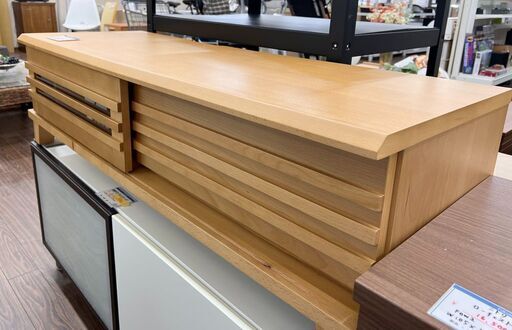 札幌 東区 大川家具 テレビボード テレビ台 ナチュラルウッド 幅120×奥行42.5×高さ34(cm) 家具 リビング 木製
