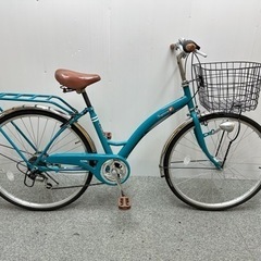 【46】美品　自転車 変速6段　オートライト