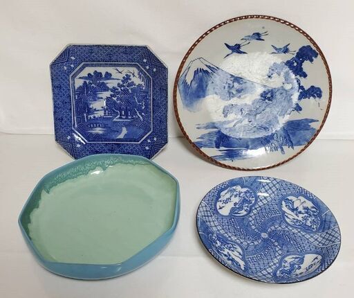 【G331】大皿/4枚セット/明治時代/骨董品/時代物/現代物/直径約30㎝