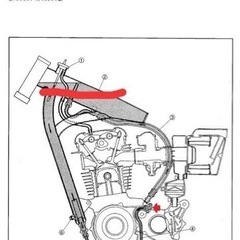 SR400 フレームからオイル漏れ