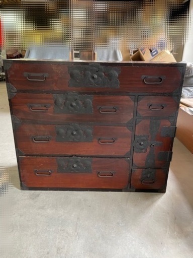 ☆時代箪笥 和家具 和箪笥 4段 横幅約106cm奥行き約42cm高さ約91cmレトロ 直接保管品 古民家