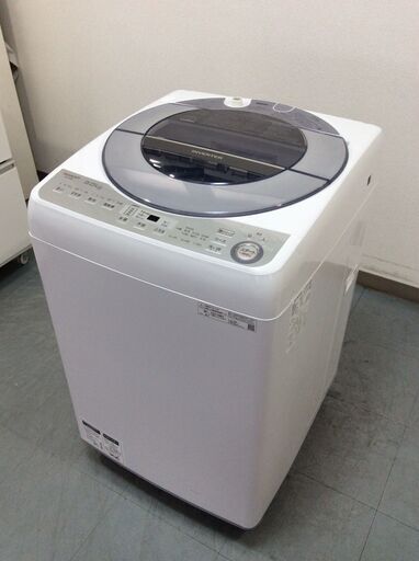 （5/2受渡済）YJT8558【SHARP/シャープ 8.0㎏洗濯機】美品 2019年製 ES-GV8C 家電 洗濯 簡易乾燥付