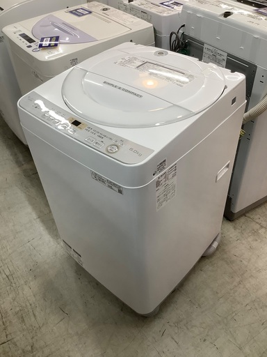 安心の6ヶ月保証付き！！ SHARP　6.0kg全自動洗濯機　ES-GE6C-W  2019年製