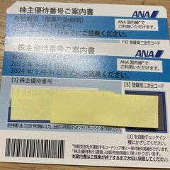 【ネット決済・配送可】ANA株主優待券２枚（5/31まで有効）