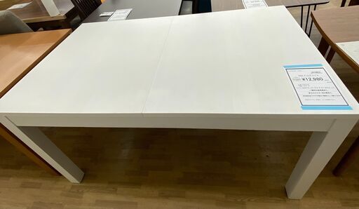 【ドリーム川西店御来店限定】 IKEA ダイニングテーブル ホワイト H739×W1402×D842 クリーニング済み 【2007117255608184】